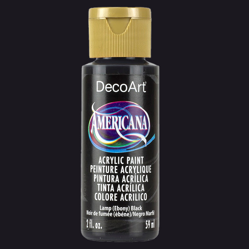 Lamp (Ebony) Black DA067- DecoArt Americana Acrylics 59ml